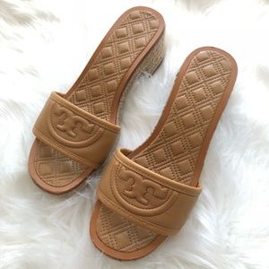 Tory Burch WW Fleming Espadrille Platform Slides
